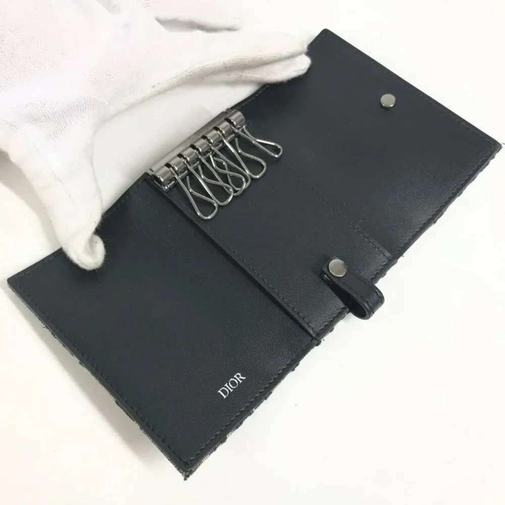 Dior Key Case Logo Oblique 6-carat Canvas Navy